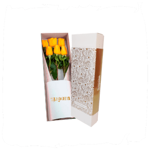 Caja Bloom x6 Rosas Amarillas