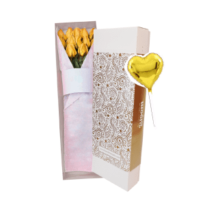 Caja Bloom x12 rosas Amarillas