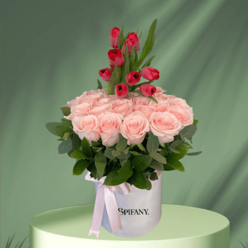 box deluxe tulip rosas 1