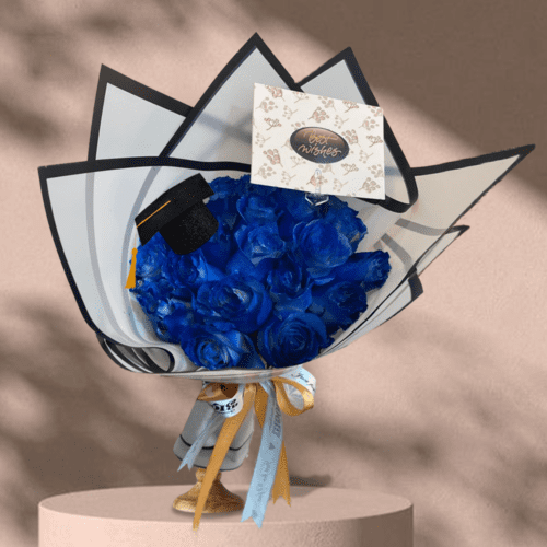 ramo blue rosas graduacion