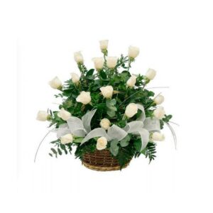 Canasta Rosas Blancas